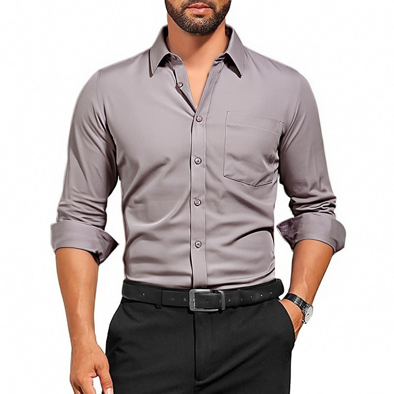 Breathable Wrinkle-Resistant Long Sleeve Shirt for Men