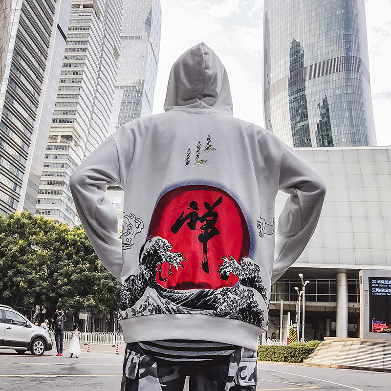 Men’s Oversized Hoodie – Chinese Streetwear Sweatshirt