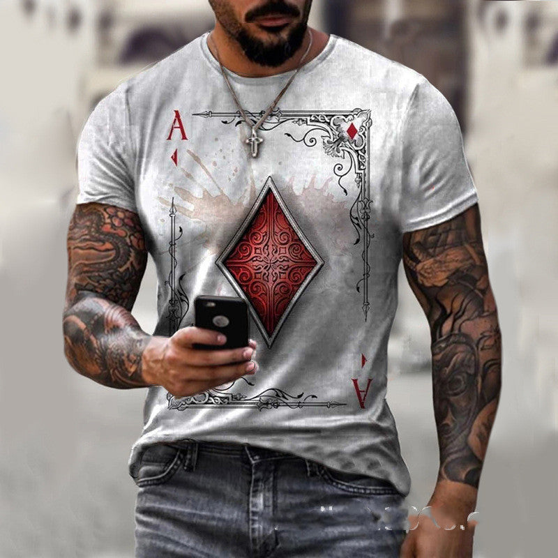 Playing Card Graphic Men’s T-Shirt – Streetwear Top