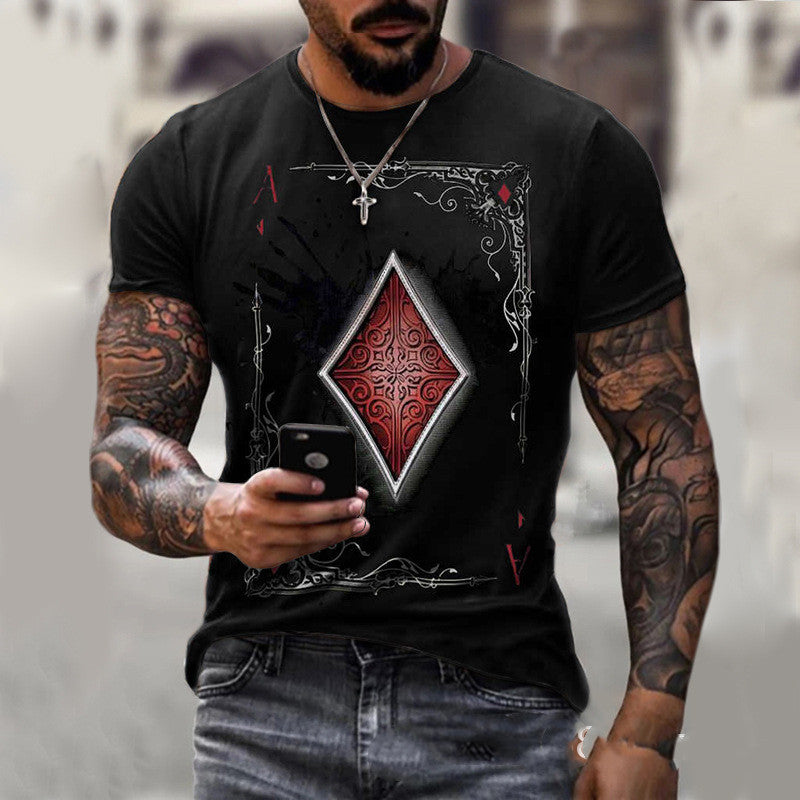 Playing Card Graphic Men’s T-Shirt – Streetwear Top