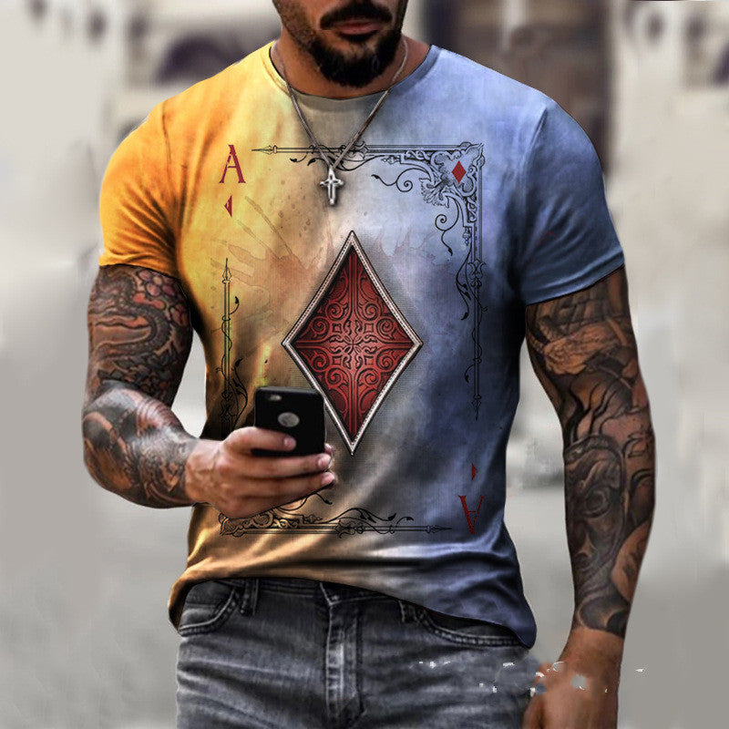Playing Card Graphic Men’s T-Shirt – Streetwear Top