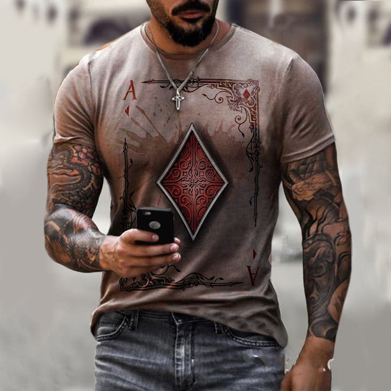 Playing Card Graphic Men’s T-Shirt – Streetwear Top