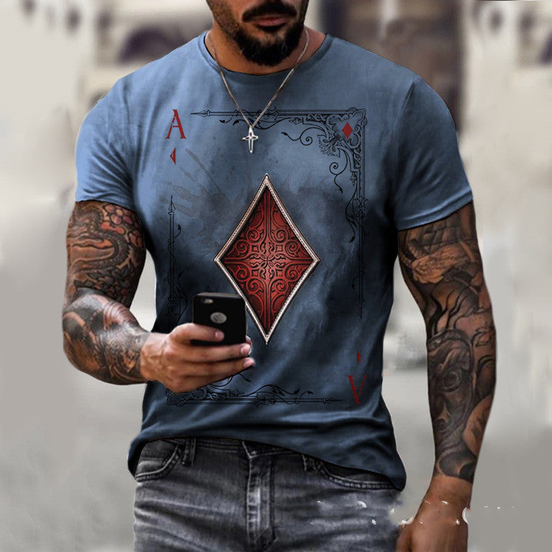 Playing Card Graphic Men’s T-Shirt – Streetwear Top