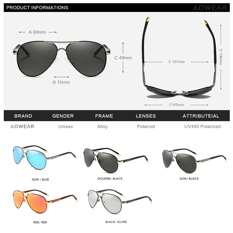 Pilot Sunglasses for Men – Large Frame Travel Shades