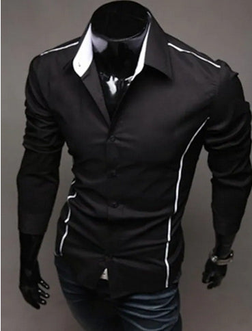 Men’s Premium Cotton Slim Fit Long Sleeve Shirt