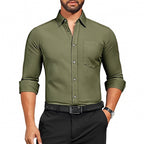 Breathable Wrinkle-Resistant Long Sleeve Shirt for Men