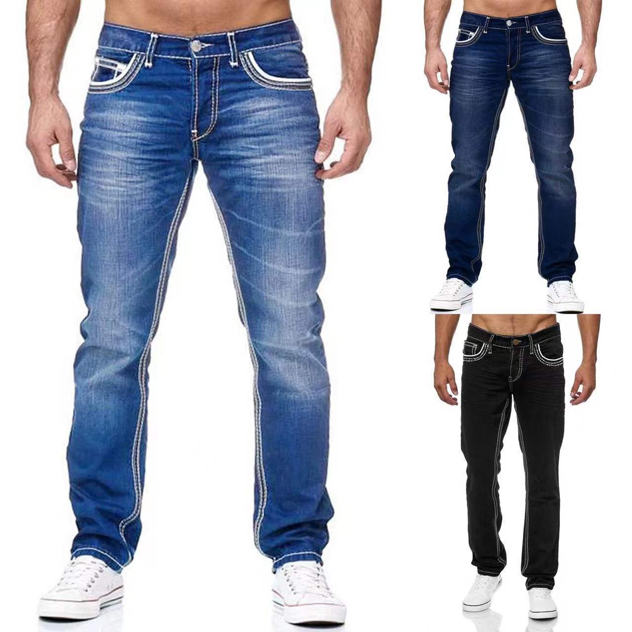 Men’s Straight Fit Jeans with Pockets