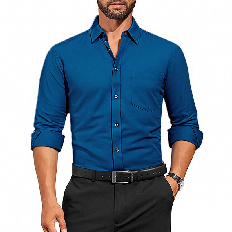 Breathable Wrinkle-Resistant Long Sleeve Shirt for Men
