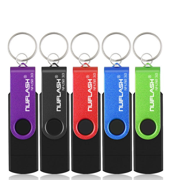 2-in-1 OTG USB 3.0 Flash Drive for Android, iPhone & PC (16GB–128GB)