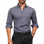 Breathable Wrinkle-Resistant Long Sleeve Shirt for Men