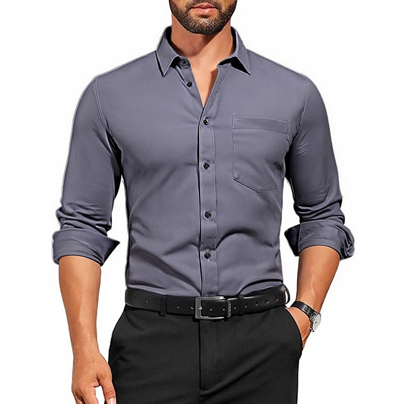 Breathable Wrinkle-Resistant Long Sleeve Shirt for Men