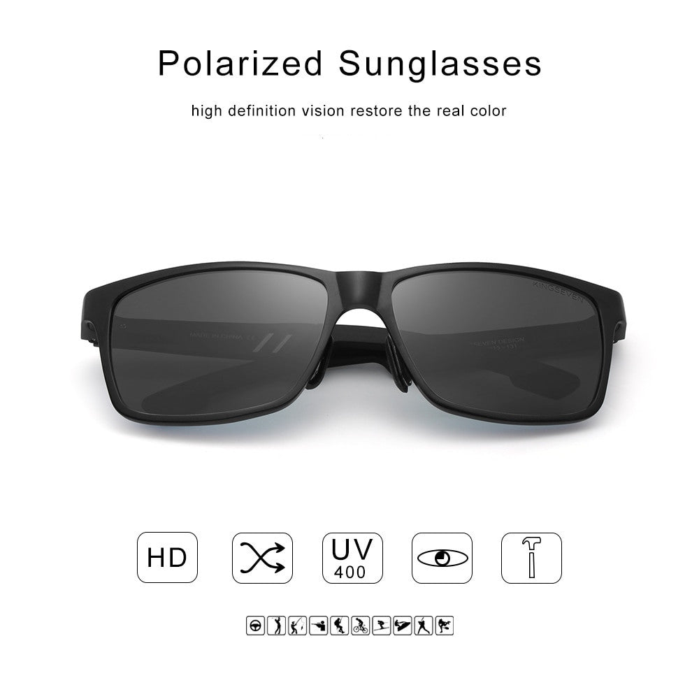 KINGSEVEN Polarized Sunglasses for Men – Rectangle Frame