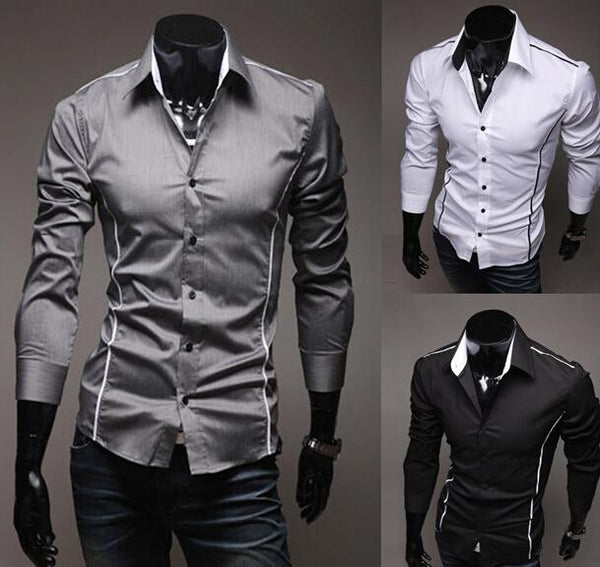 Men’s Premium Cotton Slim Fit Long Sleeve Shirt