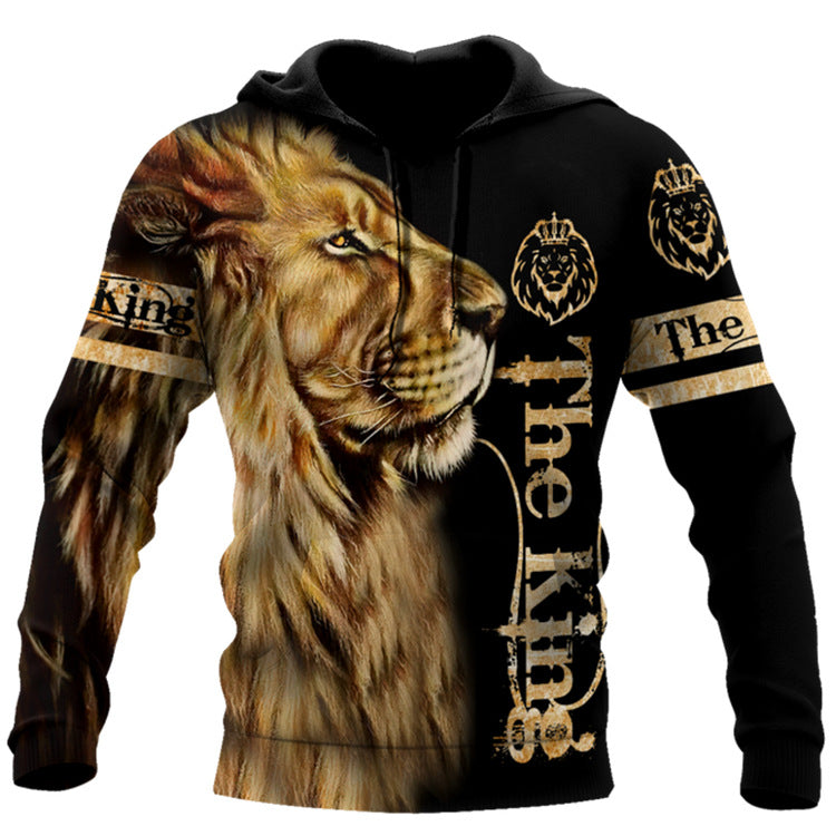 Men’s Animal Print Hoodie – Street Style Sweatshirt