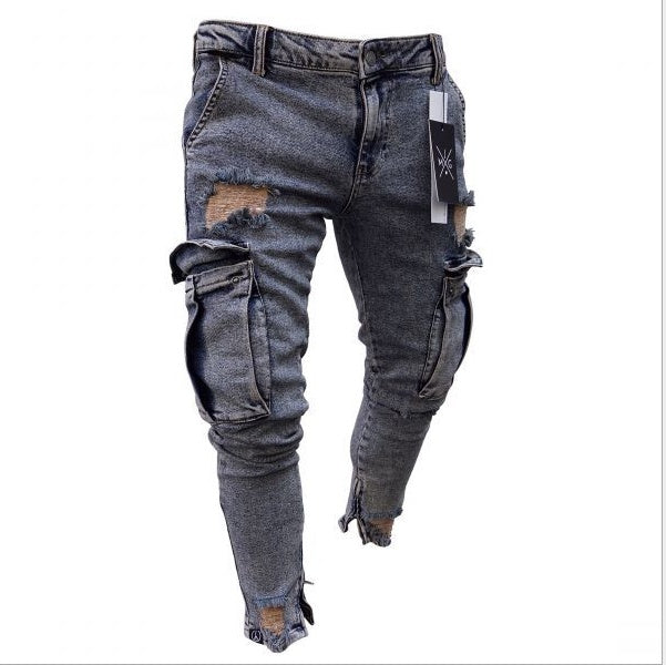 Cargo Hole Denim Jeans – Fashion Ripped Jeans