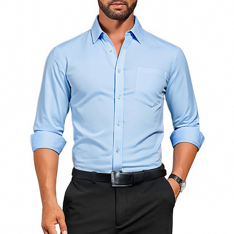 Breathable Wrinkle-Resistant Long Sleeve Shirt for Men