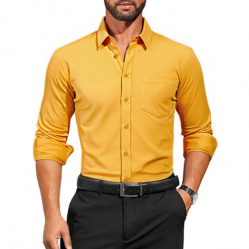 Breathable Wrinkle-Resistant Long Sleeve Shirt for Men