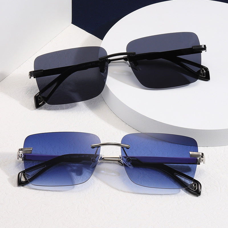Frameless Square Retro Sunglasses – Fashion Eyewear