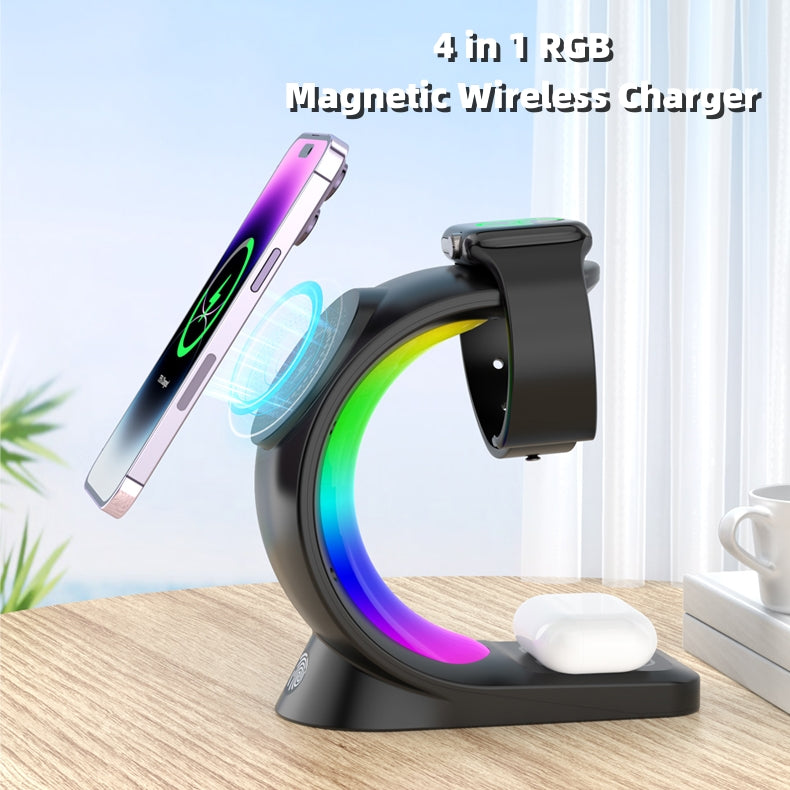 4-in-1 Magnetic Wireless Charger – Fast Charging Station
