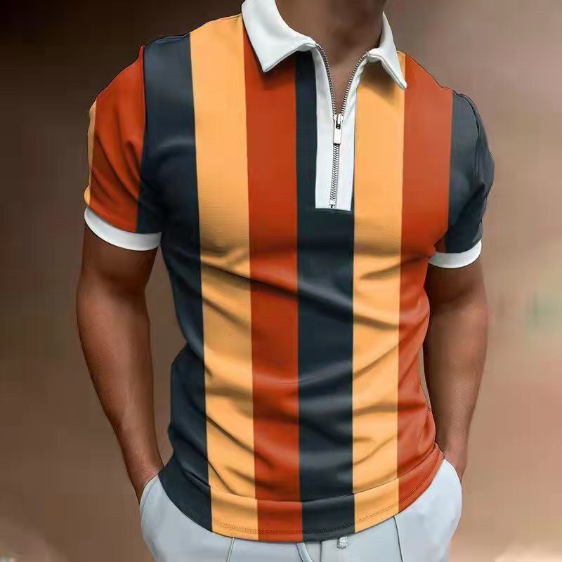 Striped & Printed Polo T-Shirt for Men