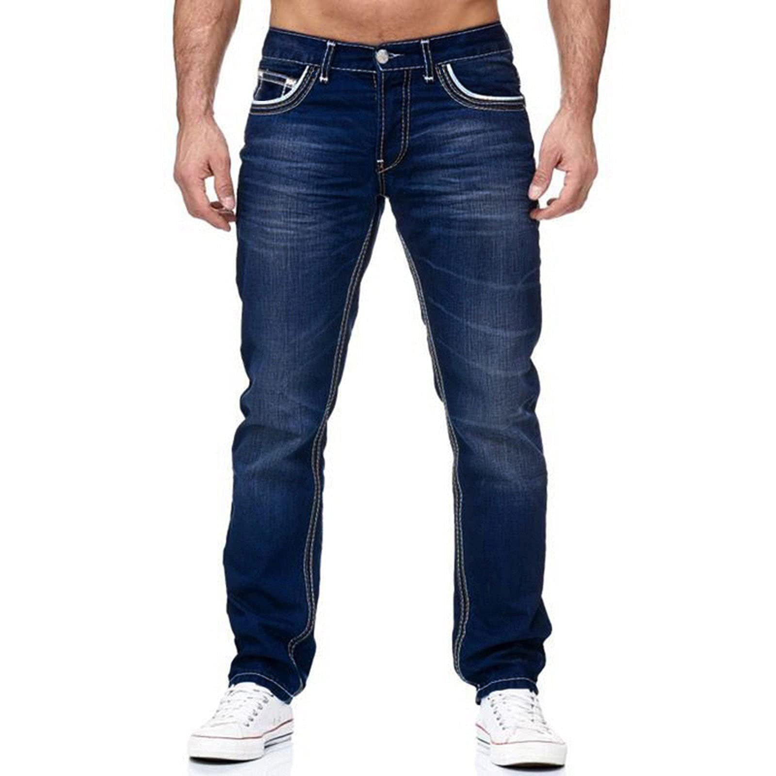 Men’s Straight Fit Jeans with Pockets