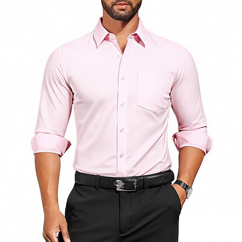 Breathable Wrinkle-Resistant Long Sleeve Shirt for Men