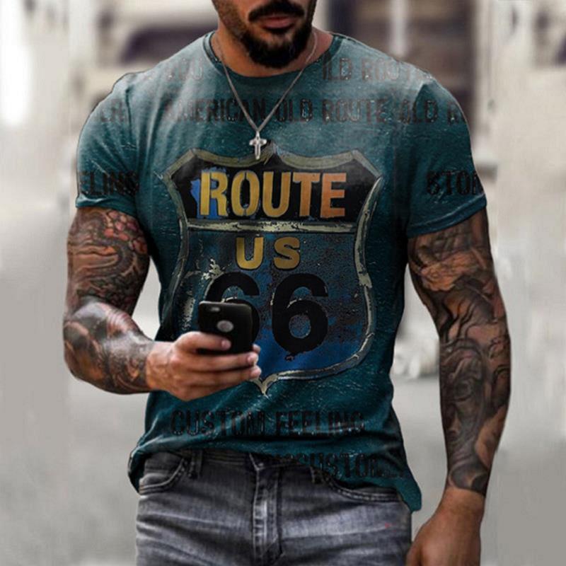 Retro Route 66 Men’s Oversized T-Shirt