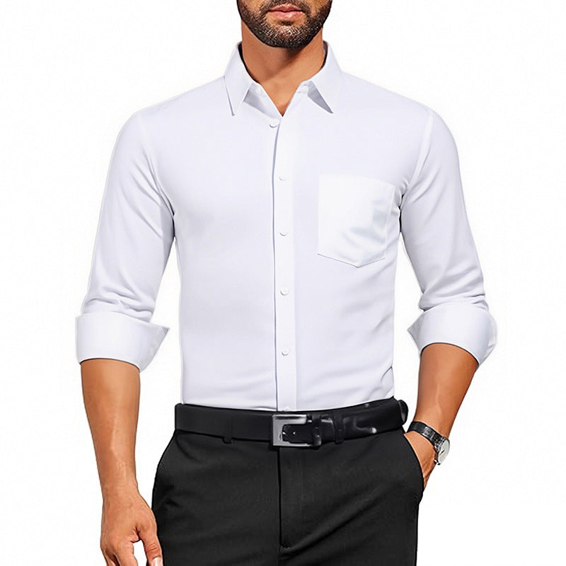 Breathable Wrinkle-Resistant Long Sleeve Shirt for Men
