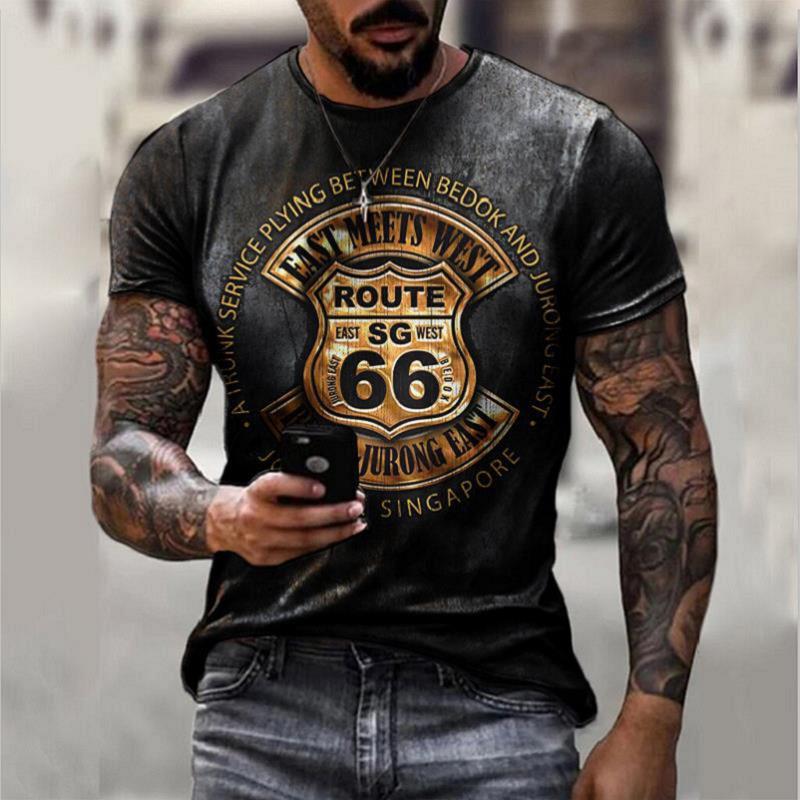 Retro Route 66 Men’s Oversized T-Shirt
