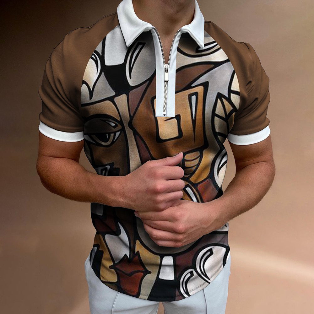 Striped & Printed Polo T-Shirt for Men
