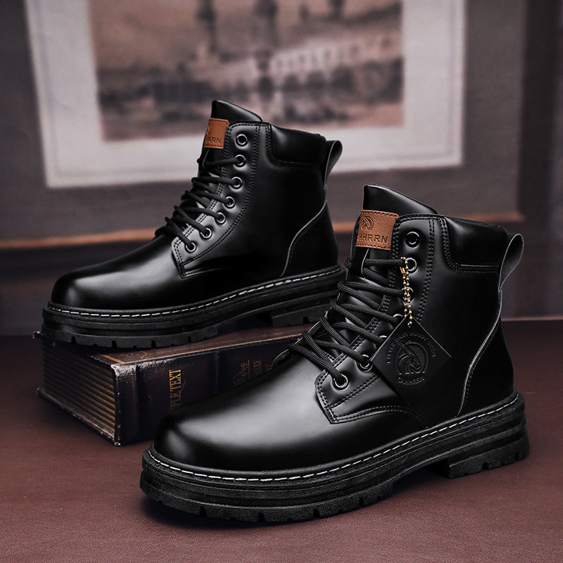 Men’s Vintage Leather Work Boots – Plus Size