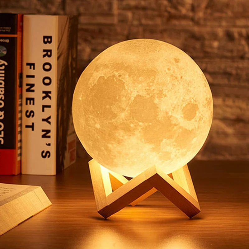 7-Color LED Moon Galaxy Night Light – Bedroom Decor Lamp