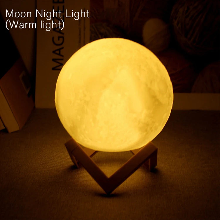7-Color LED Moon Galaxy Night Light – Bedroom Decor Lamp