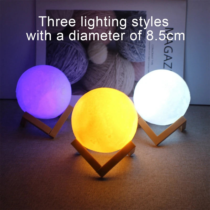 7-Color LED Moon Galaxy Night Light – Bedroom Decor Lamp