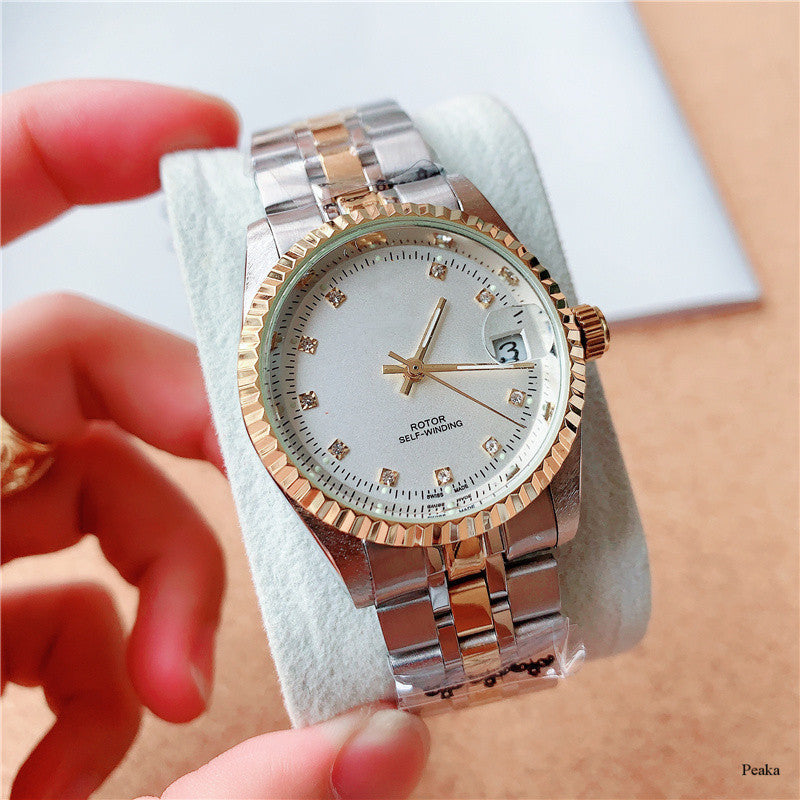 Stainless Steel Self-Winding Mechanical Watch for Men