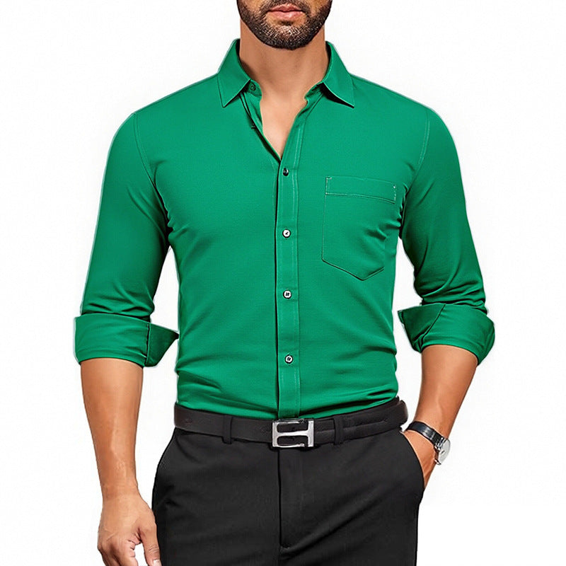 Breathable Wrinkle-Resistant Long Sleeve Shirt for Men
