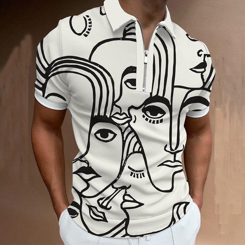 Printed & Solid Color Polo Shirt for Men