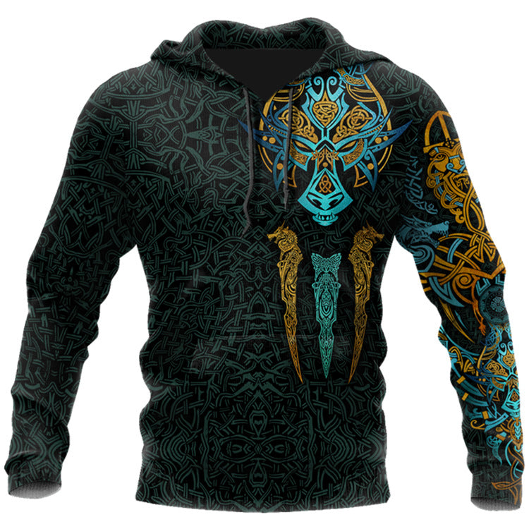 Men’s Animal Print Hoodie – Street Style Sweatshirt