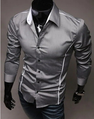 Men’s Premium Cotton Slim Fit Long Sleeve Shirt