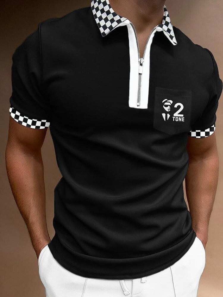 Striped & Printed Polo T-Shirt for Men