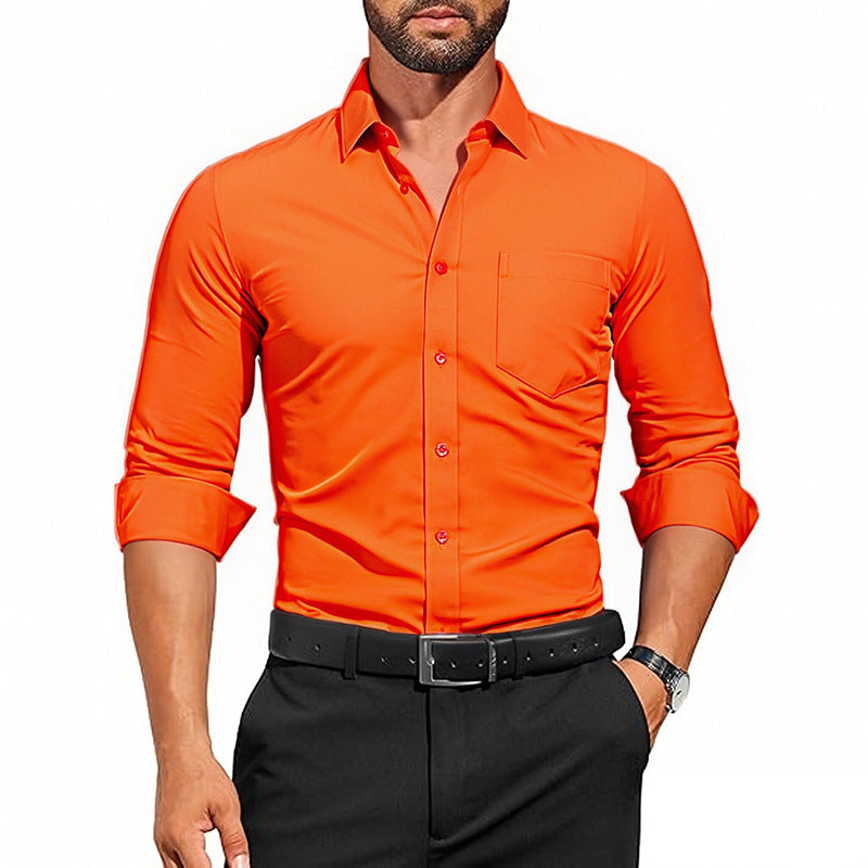 Breathable Wrinkle-Resistant Long Sleeve Shirt for Men