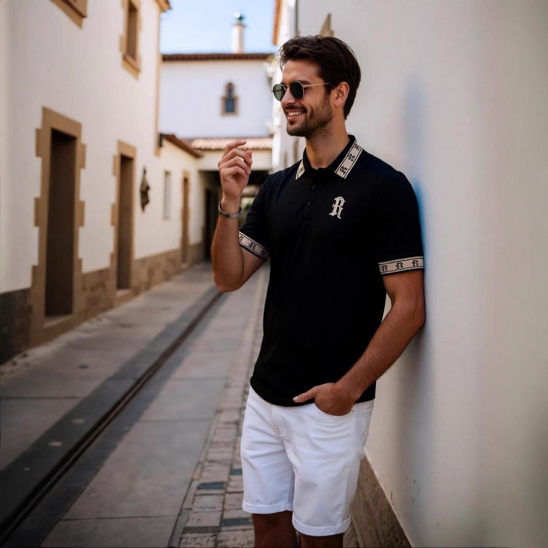 Men’s Embroidered Casual Polo Shirt – Premium Cotton Top