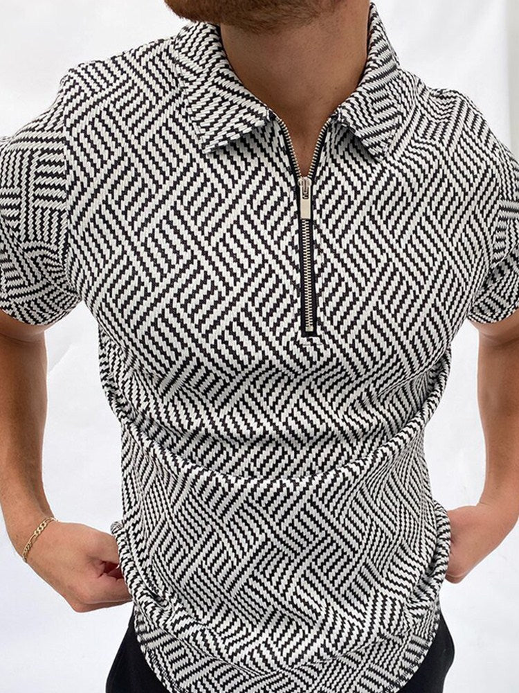 Printed & Solid Color Polo Shirt for Men