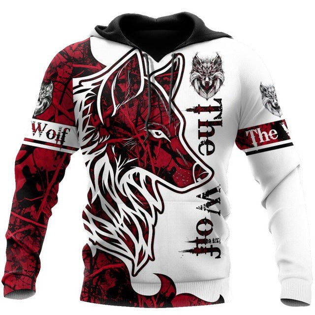 Men’s Animal Print Hoodie – Street Style Sweatshirt
