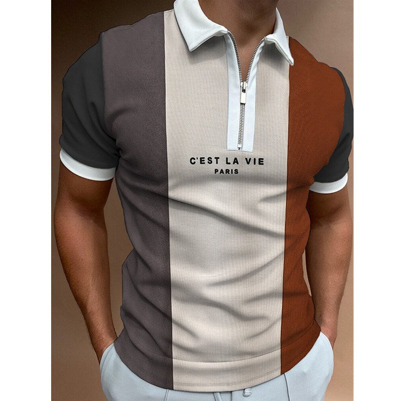 Striped & Printed Polo T-Shirt for Men