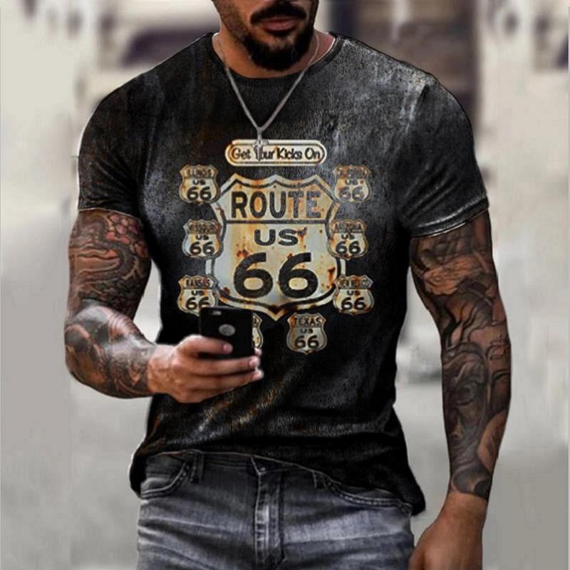 Retro Route 66 Men’s Oversized T-Shirt