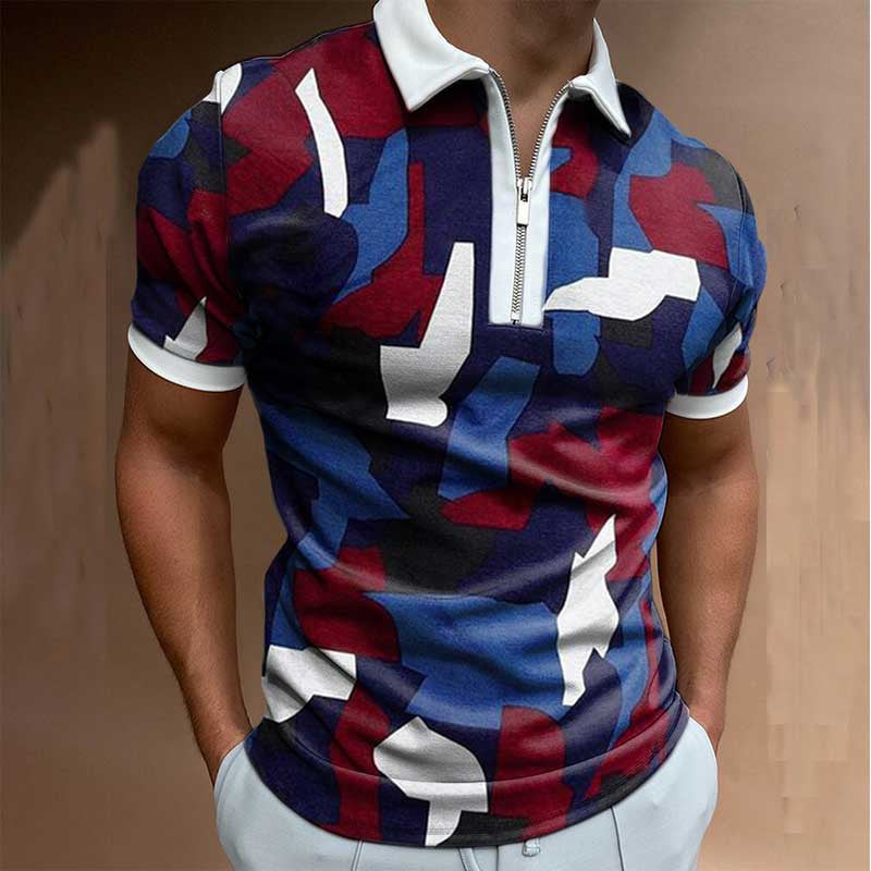 Printed & Solid Color Polo Shirt for Men