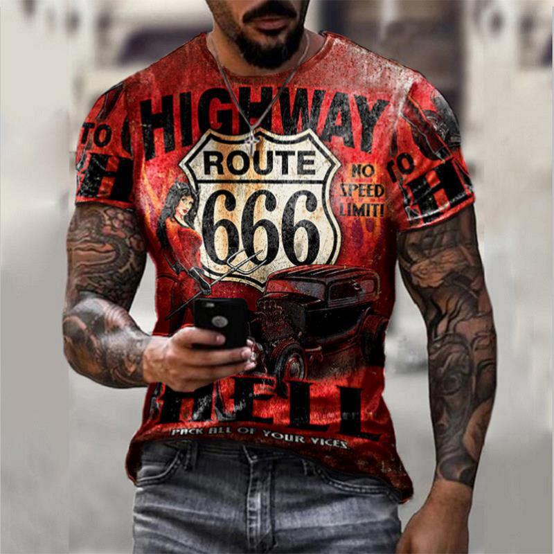 Retro Route 66 Men’s Oversized T-Shirt