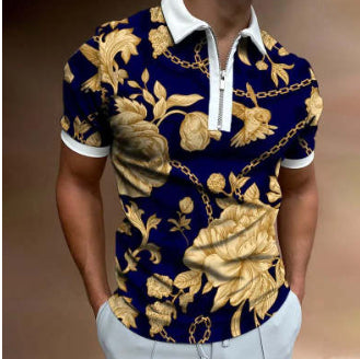 Striped & Printed Polo T-Shirt for Men