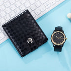 Coffret cadeau montre homme, portefeuille et sac en cuir